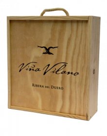 Viňa Vilano - dřevěná krabice na 3 láhve vína 0,75 L