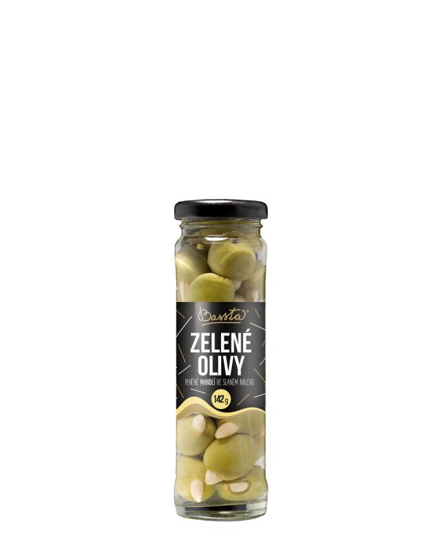 Zelené olivy s celou mandlí 142 g